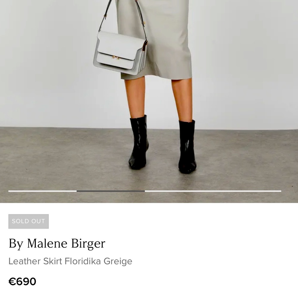 NWT By MALENE BIRGER Gray Embossed Leather Pencil Skirt - Picture 2 of 13